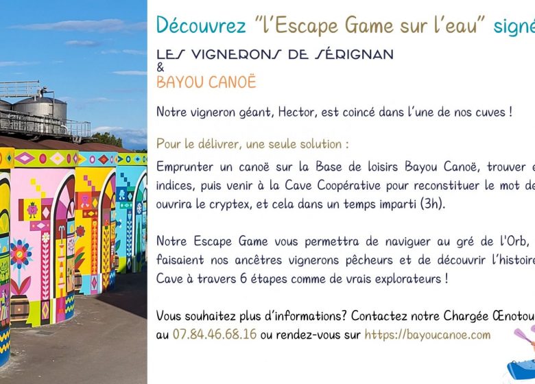 ESCAPE GAME SUR L’EAU – BAYOU CANOË